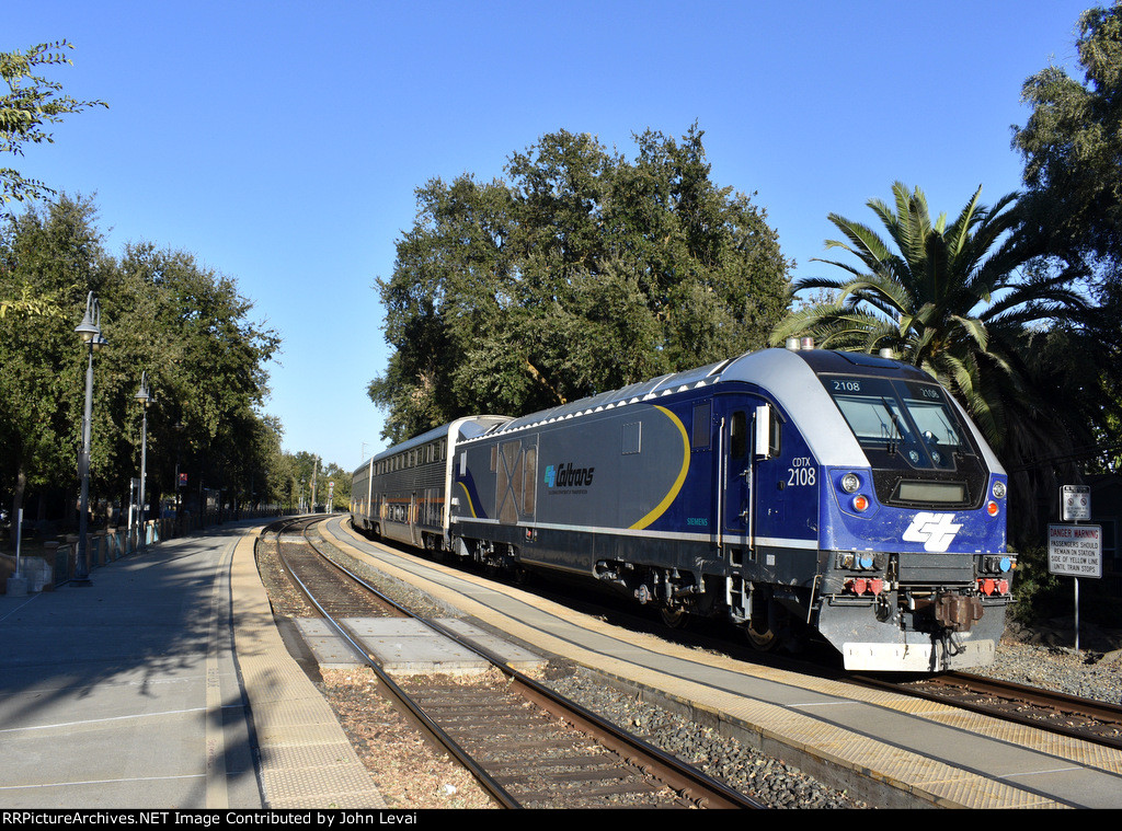 Amtrak Train # 734 heads away from Davis depot